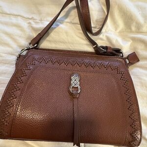 BRIGHTON ORGANIZER. 
Chic Brown Crossbody Bag with Silver Accents